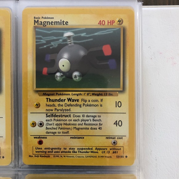 1990’s rare vintage Magnemite Pokémon card 53/102 - Picture 1 of 2